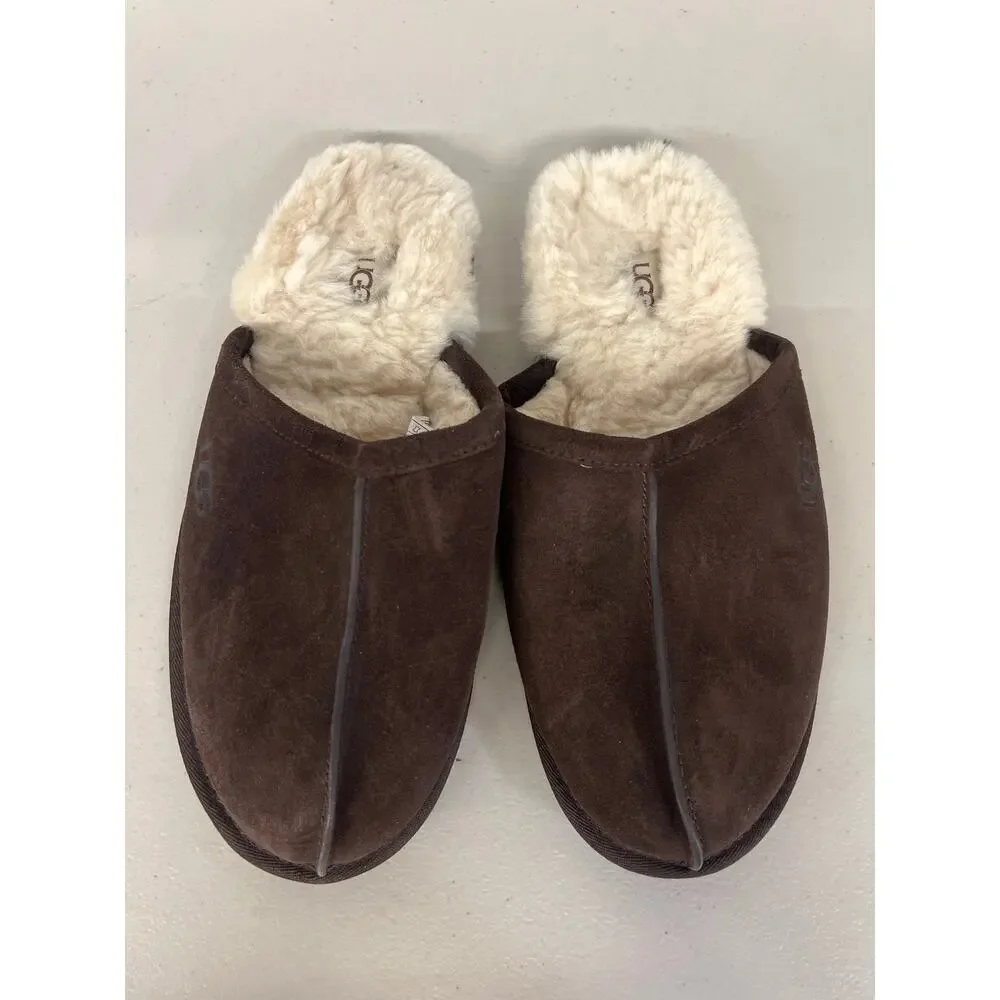 Ugg sz10 dark brown mens scuff slippers shoes slip on slide